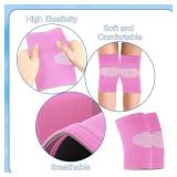 Skylety 2 Pairs Kids Knee Sleeve Kids Knee Brace Children Support Compression Child Sleeve Pads for Basketball, Volleyball, Sports, Gymnastics(Small,Black, Pink)