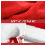 RJVW 6Pcs Santa Hats Christmas Hats: Xmas Holiday Hat for Adults, Unisex Velvet Classic Santa Hat for Xmas New Year