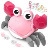 Pbooo Tummy Time Crawling Crab Baby Toy 3-6 Months Learning Walking Dancing Crab Toys for Babies 6-12 9-12 12-18 Months,Infant Toddler Development Toys Age 1-2 1st Birthday Gift