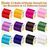 PAXCOO 12 Rolls Elastic String for Bracelets, Stretch Magic Elastic String Bead Cord Jewelry Thread for Bracelet, Necklaces, Clay Beads, Pony Beads (Assorted Colors)