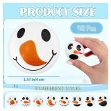 40 Pcs Christmas Stress Balls,Snowmen Stress Relief Toys,Foam Small Snowball Stress Toy for Winter Christmas Party Favor,Stocking Stuffer Filler,Classroom Gift(8 Styles)