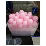 Clear Storage Cases and Military Straps, Pink Ping Pong Balls