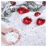 Kasyat Christmas Twinkles Snow 5.3oz/150g Fake Craft Decoration Artificial Flake Fake Snow Powder Filler for Christmas Party Decoration Supplies(White, AB Color)