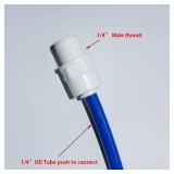 YZM Straight Male Thread Adapter 1/4 Male x 1/4 OD Tube Quick Connector,for Water Purifiers Filters Reverse Osmosis Systems,5 pcs.