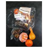 winemana Thanksgiving Fall Decorations for Home-6pcs Mini Pumpkins & 2pcs Gourds, 30pcs Leaves & 10pcs Acorns, 2pcs Pinecones Centerpiece Set-Harvest Decor for Table Mantel (Largest: 4.5 x 2.1)