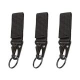 LuoQiuFa3-piece Tactical Nylon Webbing Buckle Carabiner Molle Belt Clip Key Buckle, Suitable for Outdoor Sports(Black)