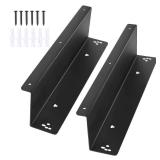 Under Counter Cash Drawer Mounting Brackets, Cash Register Mounting Brackets, Under Desk Shelf Support Bracket for 16in Square Cash Drawer Money Drawer Cash Till-Black -1 Pair