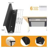 Under Counter Cash Drawer Mounting Brackets, Cash Register Mounting Brackets, Under Desk Shelf Support Bracket for 16in Square Cash Drawer Money Drawer Cash Till-Black -1 Pair