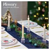 Candle Holder Glass Candlestick Holders: Hewory 20PCS Clear Taper Candle Holders Bulk for Table Centerpiece, Glass Candle Holder Candle Stick Holder Decor for Christmas Wedding Party Bridal Showers
