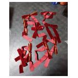 SIMISI RIBBON 9 Pcs Burgundy Velvet Bows Christmas Tree Ornaments Vintage Ribbon Bow for Tree Garland Wreath Rustic Crafts Gift Indoor Outdoor Xmas Decorations