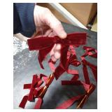 SIMISI RIBBON 9 Pcs Burgundy Velvet Bows Christmas Tree Ornaments Vintage Ribbon Bow for Tree Garland Wreath Rustic Crafts Gift Indoor Outdoor Xmas Decorations