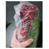 Saranna 60 Pcs Christmas Artificial Pine Branches with Red Berry Stems, Fake Holly Stems with Pinecones for Xmas Tree Wreath DIY Craft Floral Arrangement Holiday Season Decor
