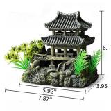 IBWell Classical Lifelike Chinese Landscape Resin Aquarium Castle Decorations Fish Tank Ornaments (Building)