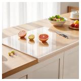 Acrylic Cutting Board with Counter Lip, 17.5x13.5 Inch Clear Cutting Boards for Kitchen Counter, Large Cutting Board Non Slip for Countertop Protector, Apartment Essentials Kitchen Decor Gifts