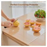 Acrylic Cutting Board with Counter Lip, 17.5x13.5 Inch Clear Cutting Boards for Kitchen Counter, Large Cutting Board Non Slip for Countertop Protector, Apartment Essentials Kitchen Decor Gifts