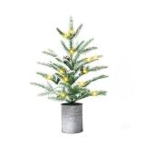 Small Christmas Tree 24 inch Mini Christmas Tree Pre-lit with 60 Lights Rustic Style Tabletop Tree 2 ft