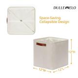 DULLEMELO Baskets For Organizing, Cube Storage Bins 12x12 Storage for Toys, Books and Clothes, Foldable Storage Bin for Office, Home, Shelves, Closets Organizing(4 Pack - 12 Beige)