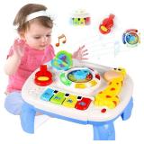 HQXBNBY Baby Toys 6-12 Months, Musical Learning Table Toys for 1 2 3 Year Old Boys Girls Early Education Activity Center Toys for 7 8 9 10 18 Months Kids Toddler Birthday Gifts