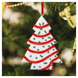 Christmas Tree Cake Ornaments, Funny Snack Cake Christmas Tree Shaped Hanging Ornaments, Handmade Polymer Clay Dessert Crafts, Unique Xmas Gifts Exchange Decorations