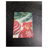 AVOIN colorlife Joy To The World Christmas Garden Flag 12x18 Inch Double Sided Outside, Holly Ornament Baubles Festive Holiday Yard Outdoor Decorative Flag