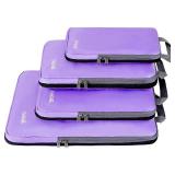 BAGAIL 4 Set/6 Set/8 Set Compression Packing Cubes Travel Accessories Expandable Packing Organizers(Lavender ClothPattern 4 Set)