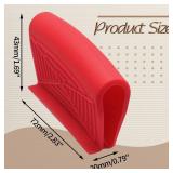 Bonsicoky 2 Pair Silicone Assist Handle Holder - Heat Resistant Pot Handle Covers - Non-Slip Handle Covers Handle Holder for Kitchen Pot Pan - Black + Red
