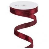 Burgundy Velvet Wired Ribbon Roll