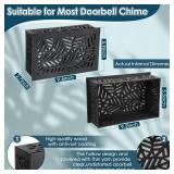 Saillong Doorbell Chime Cover Box Only, Upgrade Thickness Wooden Doorbell Cover Plate Inside House, Decorative Door Bell Box for Indoor/outdoor Home Wall, Easy to Install(Black)