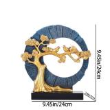 DOVDOV Gold Welcome Pine and Bird Statue Decor, Gold and Blue Home Decor, Bird Sculpture Home Decor for Bookshelves Office Shelves on Coffee Tables TV Cabinets Entryway Entryway Decor.