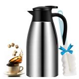68oz Coffee Carafe Airpot Insulated Coffee Urn Stainless Steel Vacuum Thermal Pot Flask for Coffee, Hot Water, Tea, Hot Beverage - Keep 12 Hours Hot, 24 Hours Cold