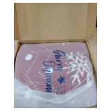 Starry Dynamo 60-Inch Reversible Knit Tree Skirt with Christmas StarâInspired Pointed Edge Border and Lace-Up Closures, Machine Washable Thick Acrylic Yarn, Burgundy & White