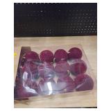 Christmas tree ornament round red fuzzy ornaments