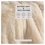 Bedsure GentleSoft Fluffy Beige Throw Blanket for Bed, Faux Fur Gifts Beige Decor Light Tan Khaki Blanket Neutral Decoration for Home, Soft Cozy Fuzzy Plush Thick Warm Sherpa Fleece Cute Stuff, 50x60
