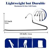 GZQXHOME Pants Hangers 30 Pack Non Slip,Trouser/Blanket/Jeans Hangers for Closet Space Saving,Open Ended Pants Hanger Strong Durable (Black)