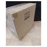 EDISHINE 21.85\" Farmhouse Table Lamp, Rustic Bedside Lamp, Water Transfer Walnut Wood Grain Metal Base, Beige Linen Shade, Minimalist Nightstand Light for Living Room, Bedroom, Office, E26 Base