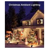 Solar Power Spot Lights Outdoor Waterproof for Christmas Decorations, Flag, Tree, Wreath, Santa Claus, Snowman, Bright LED Landscape Lamp Uplights for Outside Garden, Yard, Patio, Sidewalk,Warm White