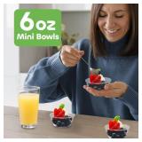 JoyServe Clear Mini Plastic Bowls - (Bulk 100 Pack) 6 Oz Disposable Premium Hard Plastic Dessert Bowls for Serving, Weddings, Catering, Parties, Salsa, Home or Event Party Supplies