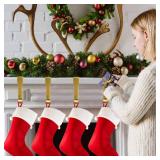 SPSHENG Gold Stocking Holdears for Mantle Set of 4, Christmas Stocking Holders, Stocking Hangers Hooks for Mantle for Christmas Ornaments for Counter Tables, Fireplace Mantle Decoration