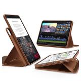 ESR for iPad Pro 11 Inch Case (M5/M4) 2025/2024, Rotating Case with Removable Magnetic Cover, Adjustable Portrait/Landscape Stand, 9 Standing Angles, Shift Series, Brown