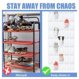 Windyun 40 Over the Door Shoe Organizer Large Breathable Mesh Pocket Clear White Hanging Shoe Rack for Closet Behind Door Hanger Storage Holder Nonslip Hook for Women Men Entryway Bedroom Utility Room