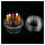 20PCS Hive Cups Disposable Tattoo Cartridge Needle Cup Holder Transparent Tattoo Needle Holder Plastic Ink Rinse Cups Circle Stand Tattoo Cartridge Tray (Circle)
