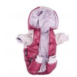 Miaododo Winter Small Medium Dog Coat,Hooded Four-Legged Dog Jacket Cotton-Padded for Puppy Cat Doggie Pets Dog Clothes Apparel Clothing (Red, Medium)