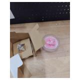 KuuDack Large Body Powder Puff and Container Set - 2 Soft Washable Velour Puffs with Crystal Glass Storage Box, Reusable for Face Body Shimmer Powder, Dry Wet Makeup Application (Transparent)