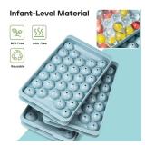 Round Ice Cube Trays for Freezer - Ice Cube Tray with Lid and Bin,Stackable Ice Ball Maker, BPA-Free Ice Mold, Circle Ice Trays for Juice,Coffee and Cocktails (1.2in/93 balls&box)