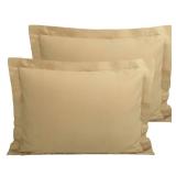 FLXXIE Microfiber Standard Pillow Shams Set of 2, Fade, Wrinkle and Shrinkage Resistant Soft Pillow Covers with Envelope Closure Euro Sham Covers (Light Taupe, 20x26 Inches)
