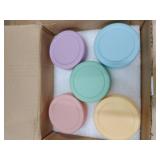 RowinsyDD 5 Pack Glass Baby Food Storage Containers, 4 oz Leakproof Baby Food Jars with Lids, Small Glass Food Containers for Infant Baby, Freezer & Microwave Safe, BPA Free