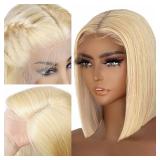 EAGERA Blonde Bob Wig Human Hair 12 Inch 613 13x6 Lace Front Wig Human Hair 180% Density Blonde Wig Human Hair with Baby Hair 613 Lace Front Wig for Women