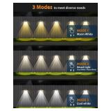UGDLUCK Solar Fence Lights Outdoor,2700/4000/6000K 3 Modes Bright Lens LED Dusk to Dawn Deck Light Outdoor Waterproof,Solar Outdoor Lights for Backyard/Railing/Wall (2Pack)