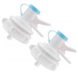 A 2 Pack Water Jug Dispenser Valve Water Jug Cap Bottle Spout Reusable Plastic Spigot Faucet for 55mm Non Threaded Crown Top Drinking Bottle
