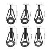 PATIKIL 1.6-4mm Fishing Rod Tip Repair Kit, 6pcs Stainless Steel Pole Ring Guide Replacement for Saltwater Freshwater Fishing, Black